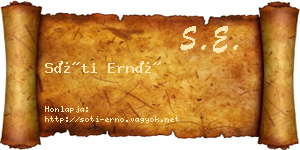 Sóti Ernő névjegykártya